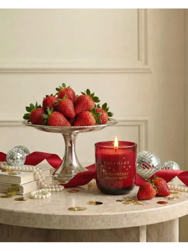 Strawberry Champagne Doğal Soya Mum – 250 g