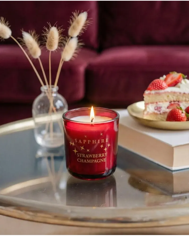Strawberry Champagne Doğal Soya Mum – 400 g