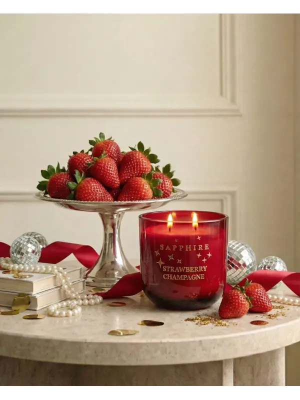 Strawberry Champagne Doğal Soya Mum – 400 g