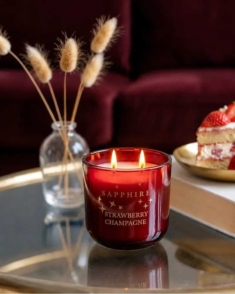 Strawberry Champagne Doğal Soya Mum – 400 g