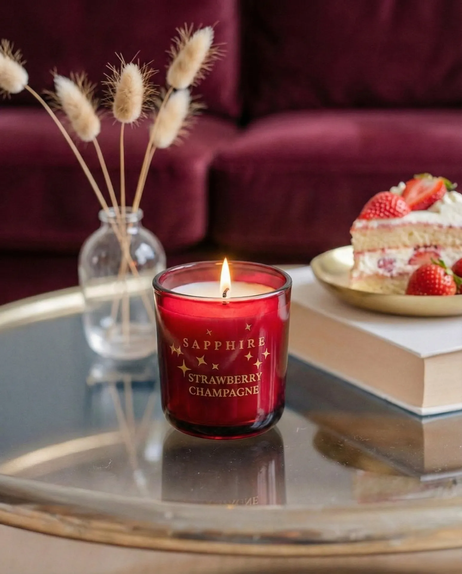 Strawberry Champagne Doğal Soya Mum – 250 g