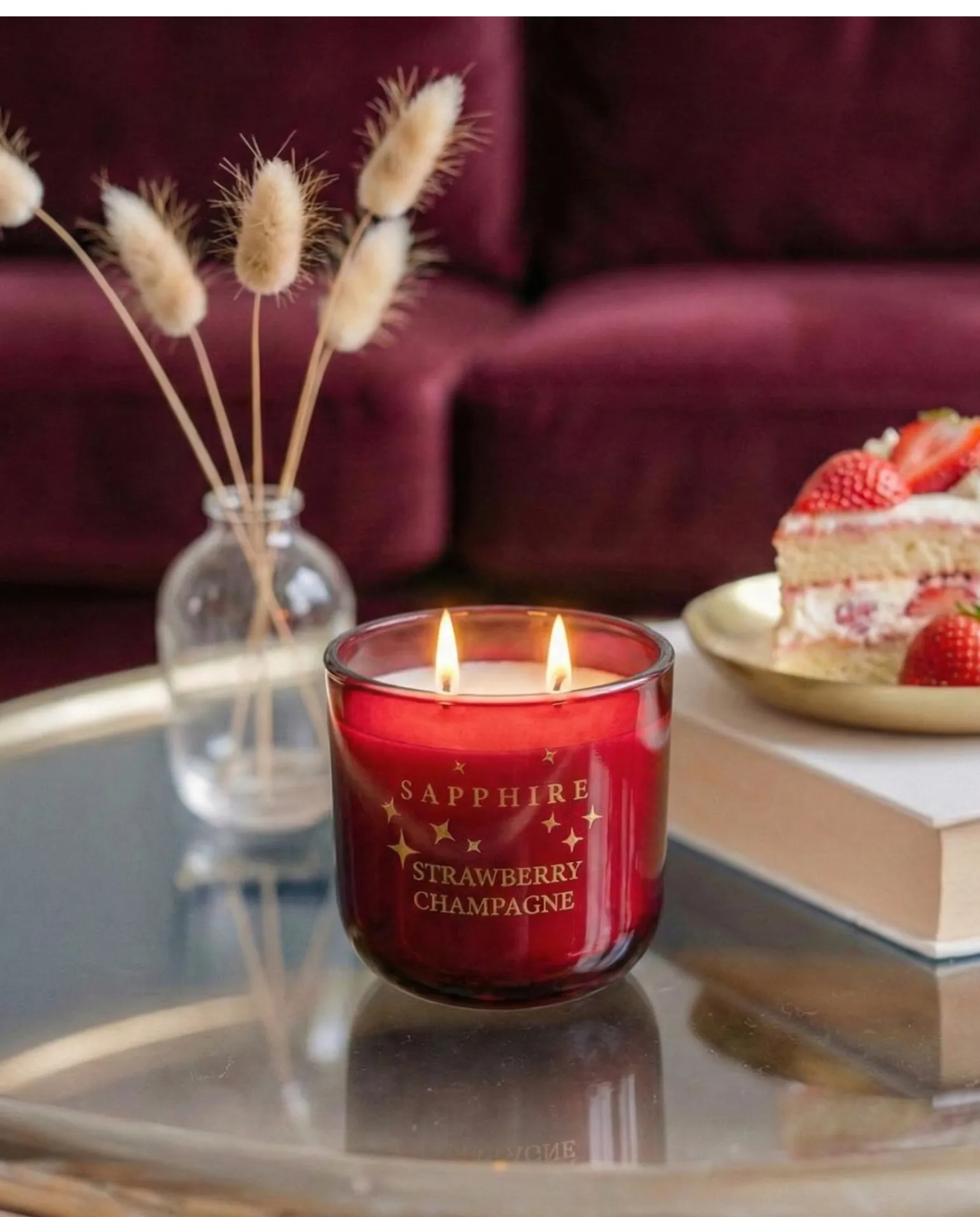 Strawberry Champagne Doğal Soya Mum – 400 g