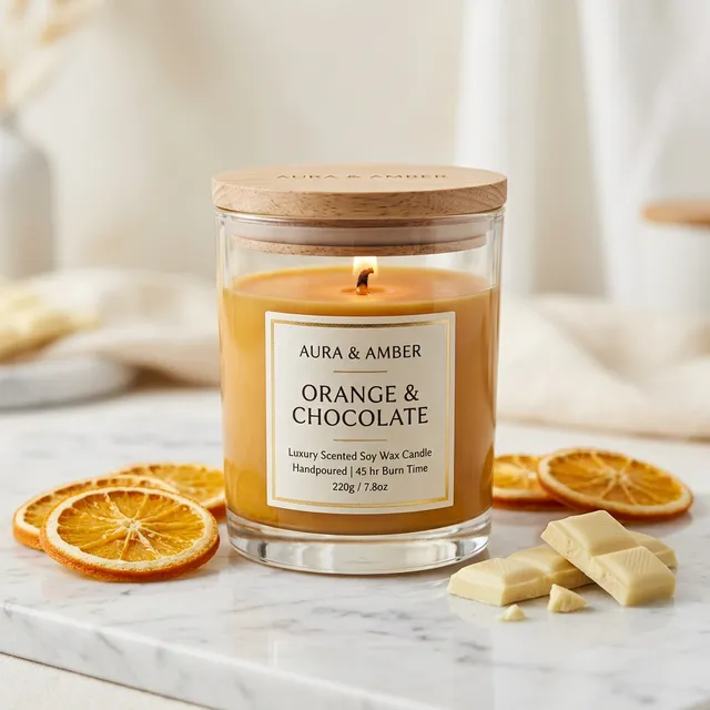 Orange Truffle Doğal Soya Mum – 220 g